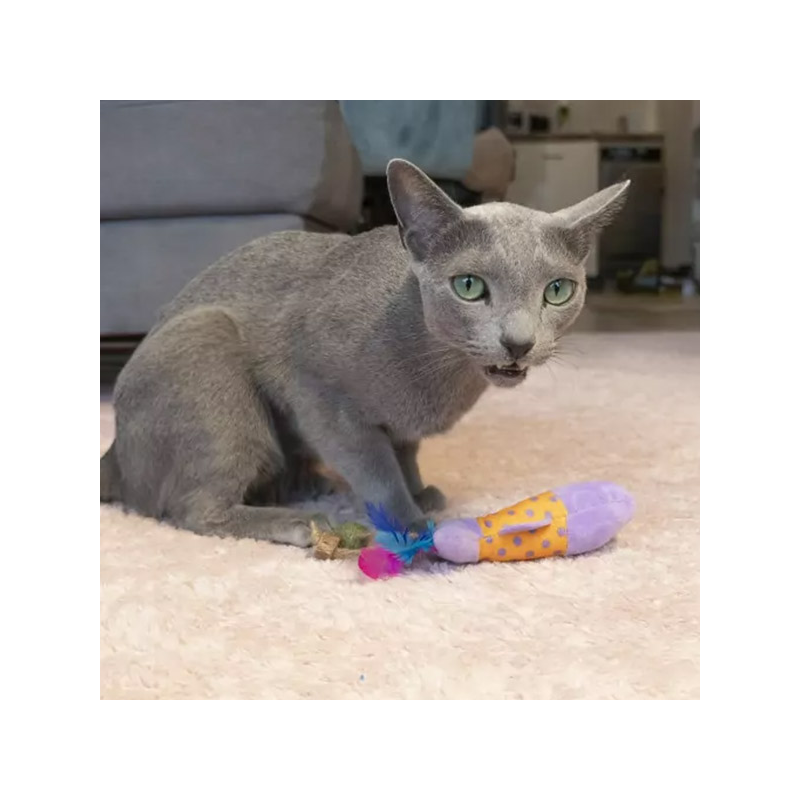 Hap žuvis žaislais katėms, 12 cm