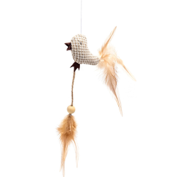 Nobleza lazdelė su paukščiu ir katžole žaislas katėms, 40 cm