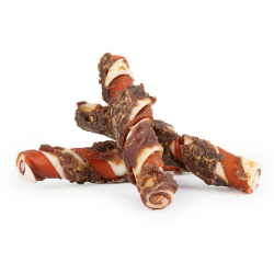 Happet Happ Snack karvės odos lazdelės su antiena skanėstai šunims, 5 vnt.