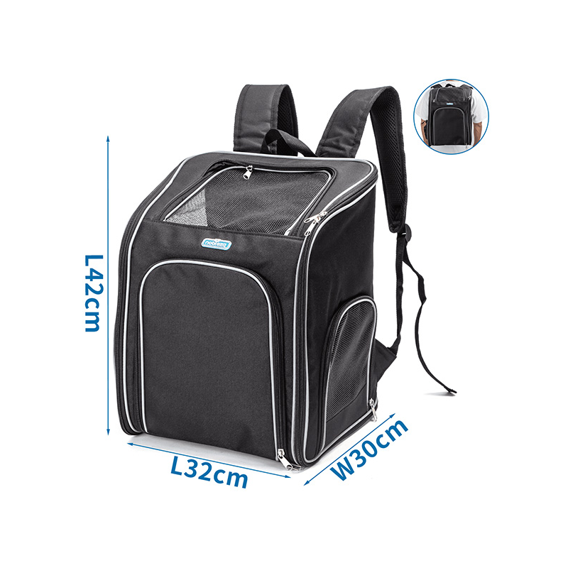 Nobleza juoda kuprinė šunims ir katėms, 32x30x42 cm