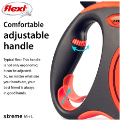 Flexi Xtreme juostinis, oranžinis pavadėlis šunims, M, 5 m