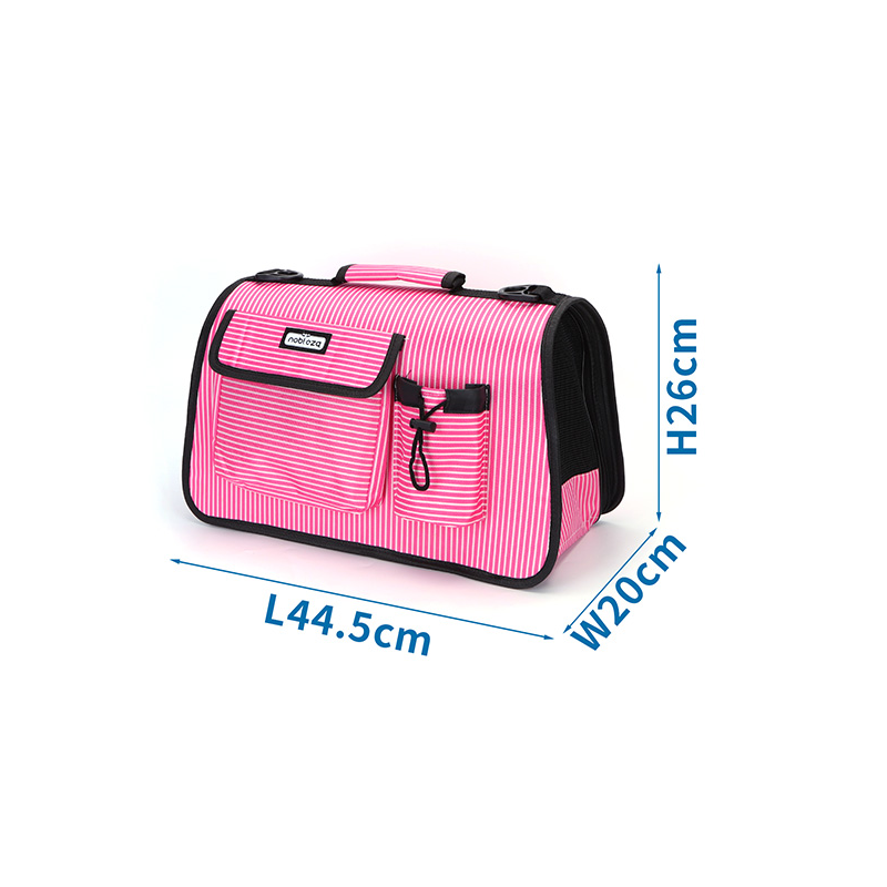 Nobleza rožinis kelioninis krepšys katėms, 45x26x20 cm