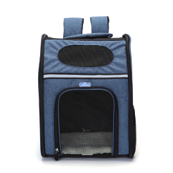 Nobleza mėlyna kelioninė kuprinė šunims ir katėms, 32x25x42 cm