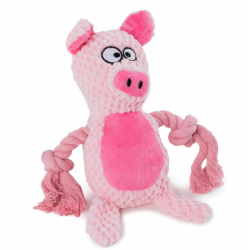 Happet rožinis pliušinis paršelis žaislas šunims, 22 cm