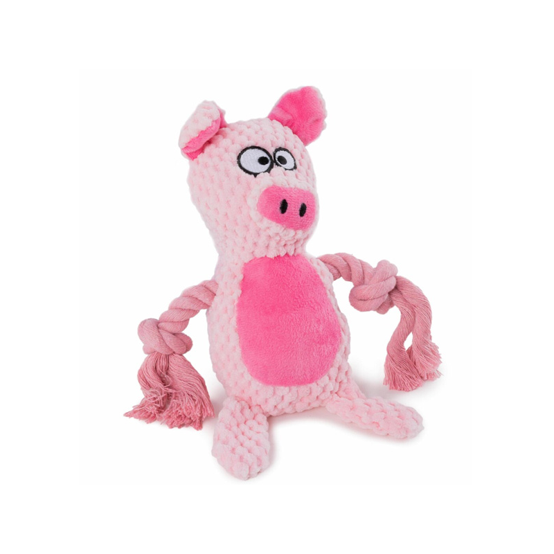 Happet rožinis pliušinis paršelis žaislas šunims, 22 cm