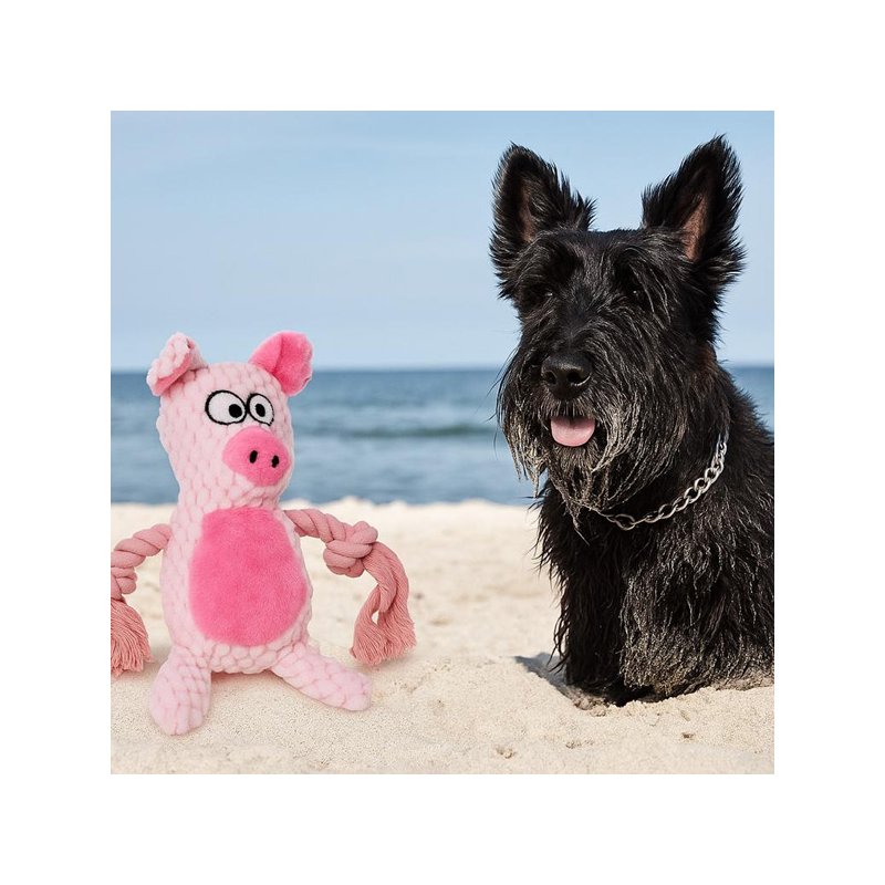 Happet rožinis pliušinis paršelis žaislas šunims, 22 cm