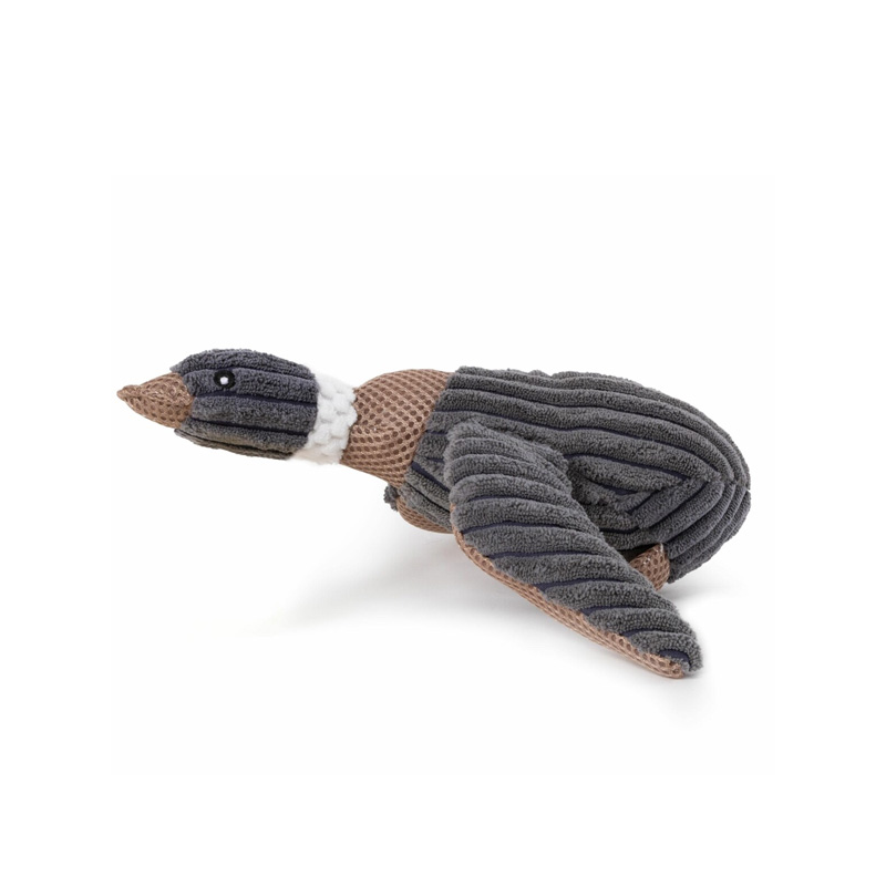 Happet pilka pliušinė antis žaislas šunims, 25 cm