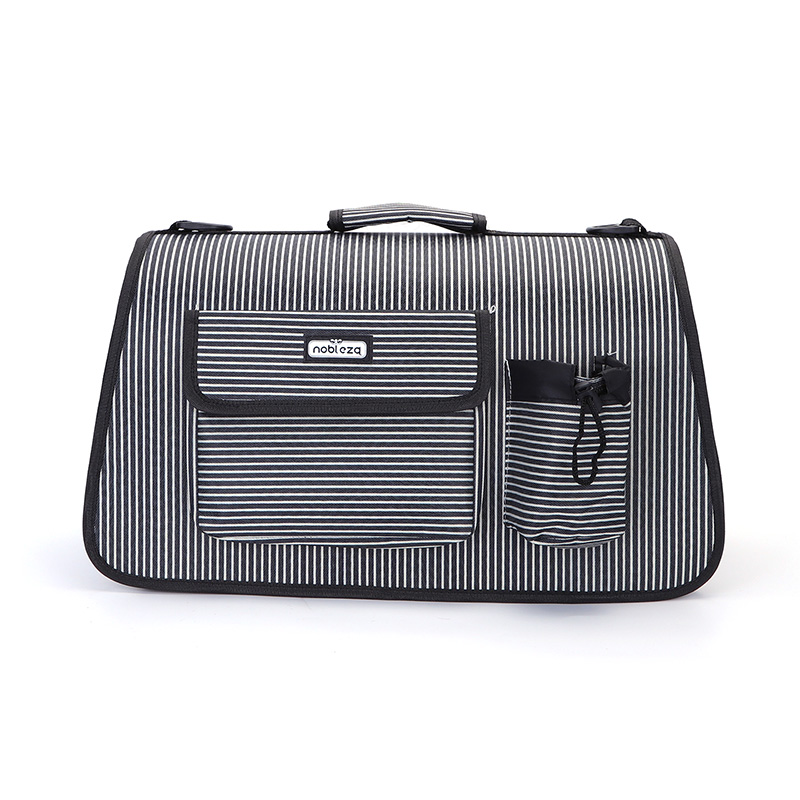 Nobleza juodas kelioninis krepšys katėms, 44,5x26x20 cm