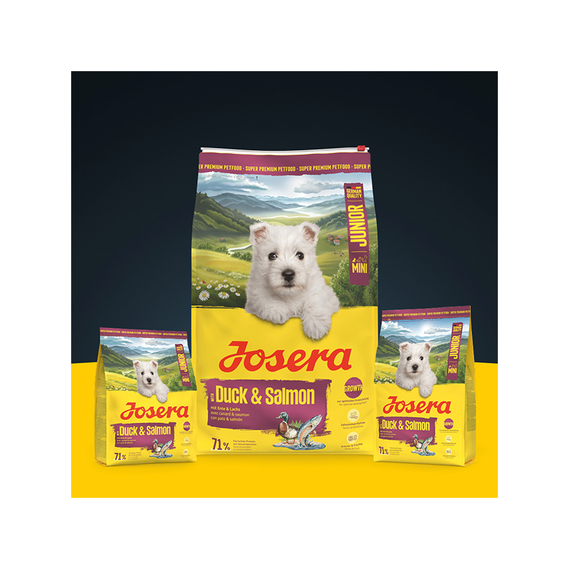 Josera Mini Junior Duck&Salmon sausas maistas šunims, 900 g