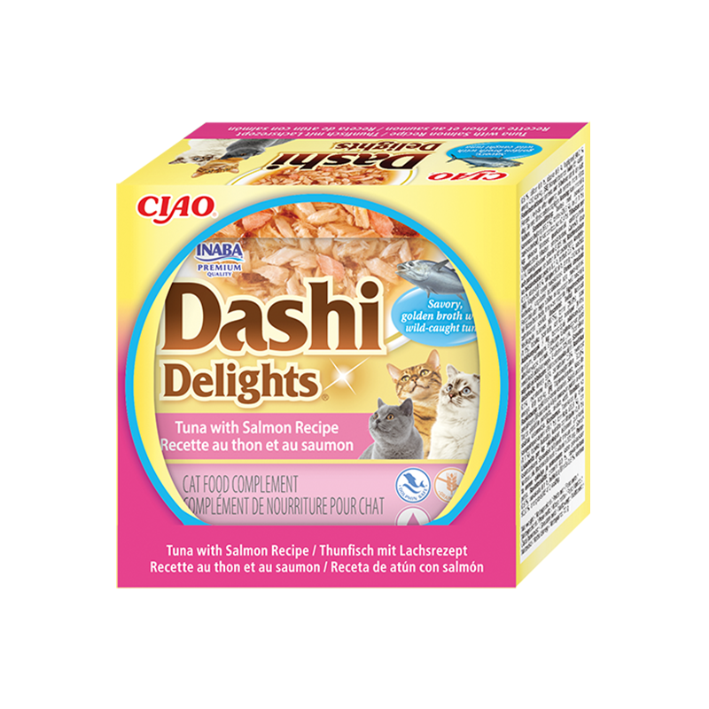 Ciao Dashi Delights tunas su lašiša sultinyje katėms, 70 g