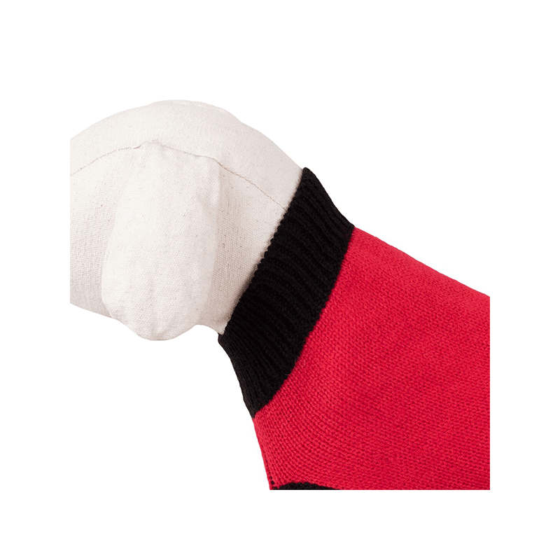 Happet raudonas megztinis su kaulu šuniui, 25 cm