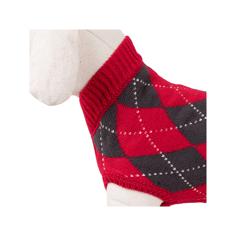 Happet raudonas megztinis šuniui, 30 cm